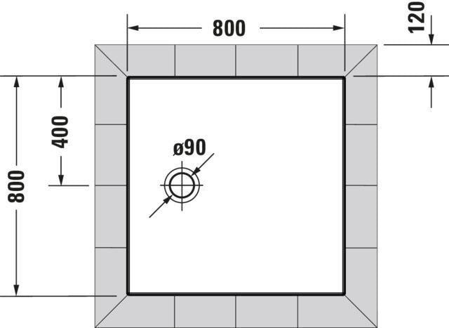 DURAVIT Tempano Duschwanne 800x800x40 mm Weiß – Quadratisch, flächenbündig, Sanitäracryl