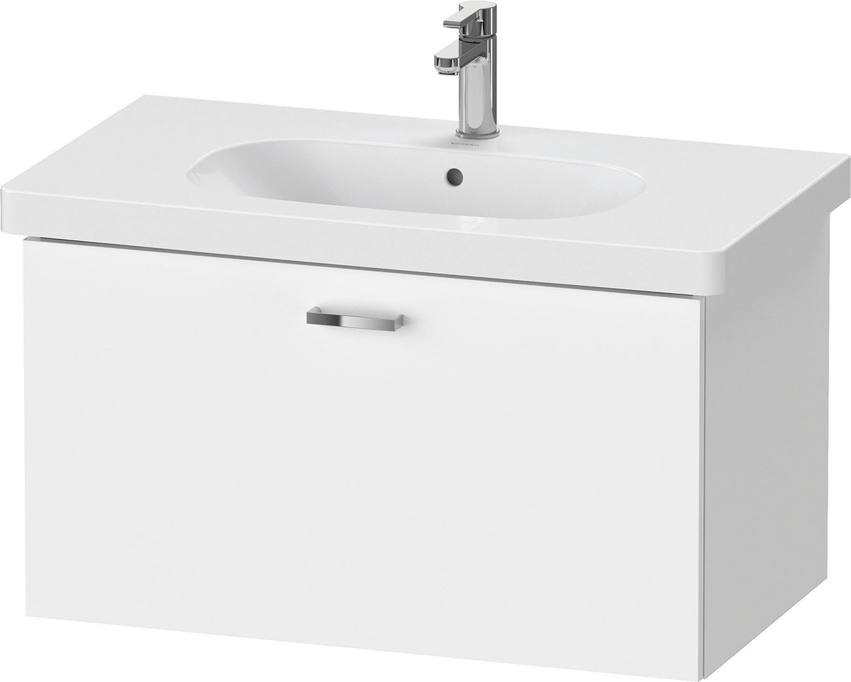 Duravit XBase Waschtischunterbau wandhängend 600 mm, 1 Auszug, weiß matt – montiert
