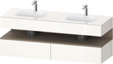 DURAVIT Qatego Einbauwaschtisch mit Konsolenwaschtischunterbau Basalt & Eiche Terra Matt 1600x550x600 mm