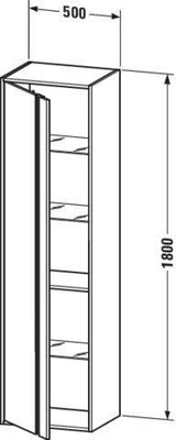 DURAVIT Hochschrank Ketho 500 mm weiß matt, 1 Tür links, wandhängend
