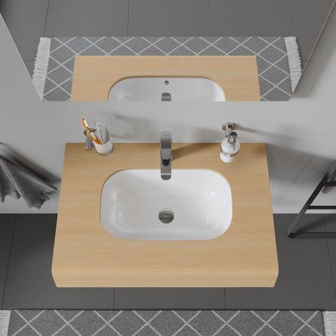 Duravit Einbauwaschtisch D-Code 495 mm, Unterbau, mit Überlauf, ohne Hahnloch, weiß