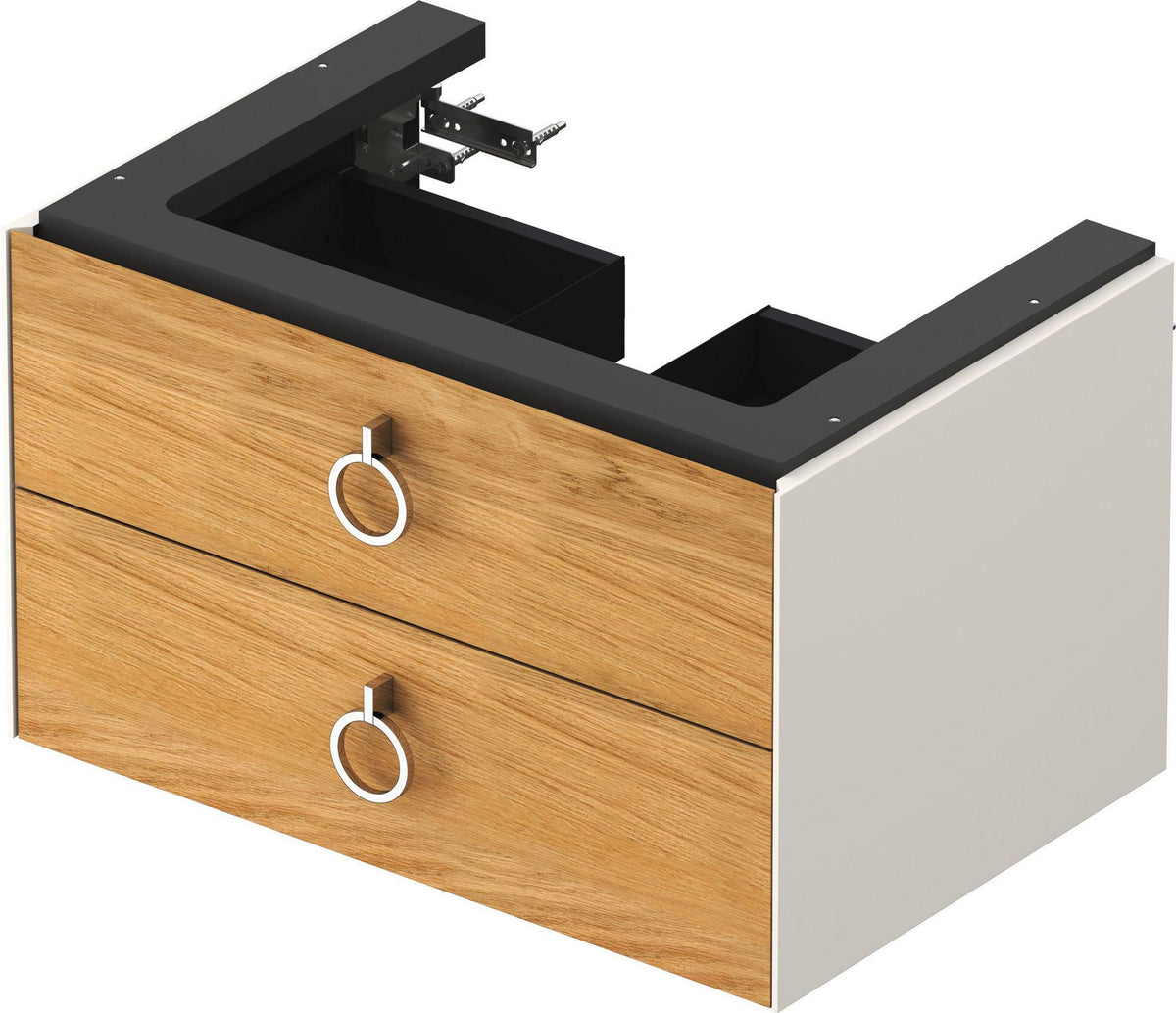 DURAVIT Waschtischunterbau White Tulip 684 mm wandhängend, 2 Schubkästen, Nussbaum/Taupe Hochglanz