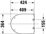DURAVIT Univavo WC-Sitz D-Form tief 421 mm mit Absenkautomatik und Edelstahl-Scharnieren