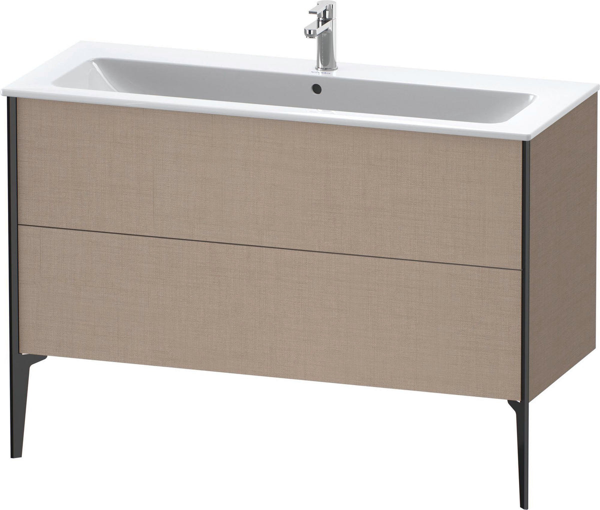 DURAVIT XViu Waschtischunterbau bodenstehend 1210 mm, 2 Auszüge, champagner matt/weiß matt
