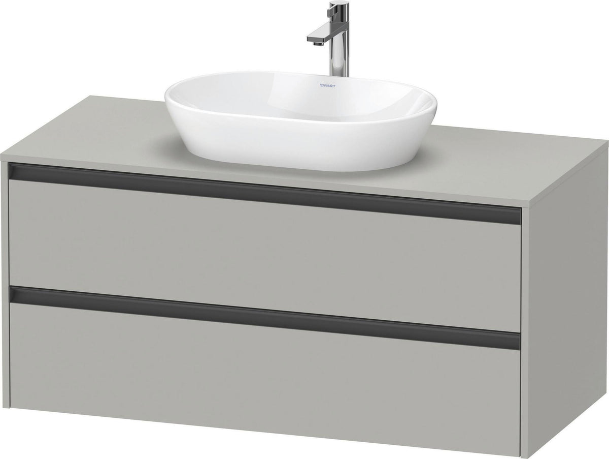 Duravit Ketho.2 Konsolen-Waschtischunterbau 1200 mm betongrau matt mit 2 Schubkästen