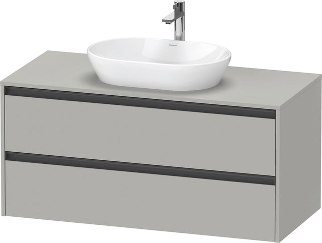 Duravit Ketho.2 Konsolen-Waschtischunterbau 1200 mm betongrau matt mit 2 Schubkästen