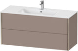 Duravit XViu Waschtischunterbau wandhängend 1210 mm, 2 Schubkästen, champagner matt/weiß matt