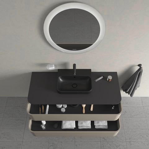 DURAVIT Happy D.2+ Konsolenwaschtischunterbau 1300 mm taupe supermatt mit Tip-On Technik und LED-Innenbeleuchtung