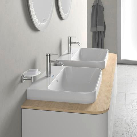 DURAVIT Aufsatzbecken Happy D.2 Plus 600 mm Weiß mit Überlauf und Hahnlochbank