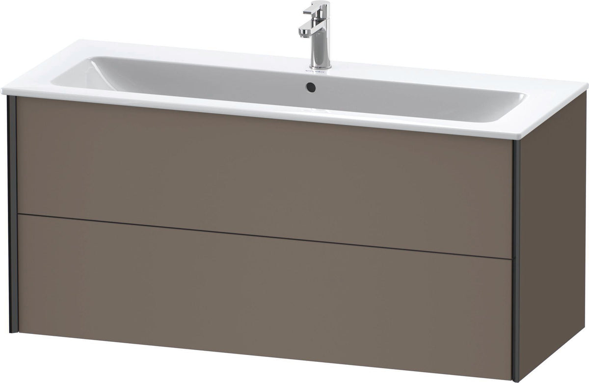 Duravit XViu Waschtischunterbau wandhängend 1210 mm, 2 Schubkästen, champagner matt/weiß matt