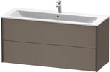 Duravit XViu Waschtischunterbau wandhängend 1210 mm, 2 Schubkästen, champagner matt/weiß matt