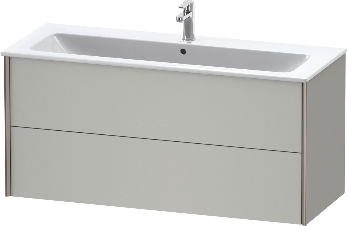 Duravit XViu Waschtischunterbau wandhängend 1210 mm, 2 Schubkästen, champagner matt/weiß matt