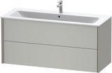 Duravit XViu Waschtischunterbau wandhängend 1210 mm, 2 Schubkästen, champagner matt/weiß matt