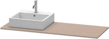 Duravit XSquare Konsole 1400x550mm betongrau matt – 1 Ausschnitt, mit Siphonaussparung