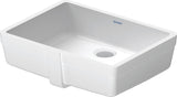 DURAVIT Vero Einbauwaschtisch 430 mm weiß, Untertisch, mit Überlauf, ohne Hahnloch