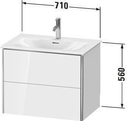 Duravit XSquare Waschtischunterbau 710 mm weiß matt mit Tip-On-Technik
