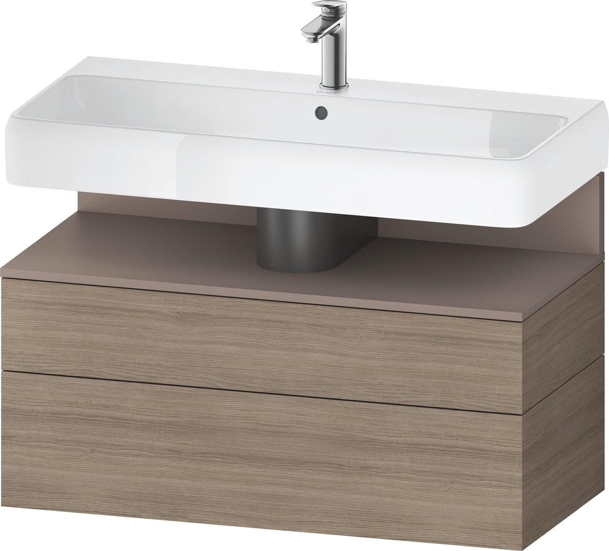 DURAVIT Qatego Waschtischunterbau 990 mm Eiche Terra Matt mit LED-Nischenbeleuchtung