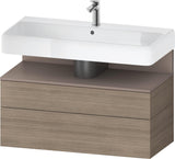 DURAVIT Qatego Waschtischunterbau 990 mm Eiche Terra Matt mit LED-Nischenbeleuchtung