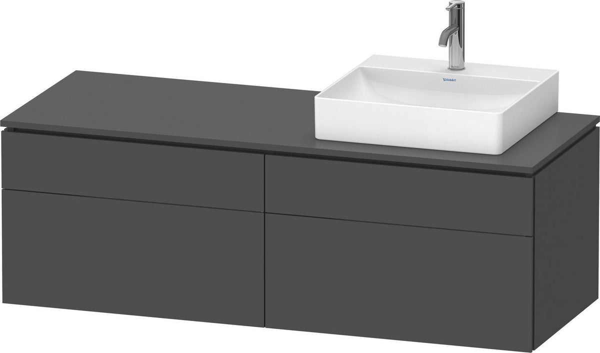 DURAVIT L-Cube Waschtischunterbau 1420 mm Taupe supermatt mit Tip-on und Soft-Close