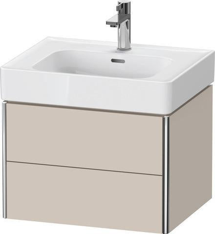 Duravit XSquare Waschtischunterbau 584 mm, 2 Schubkästen, Tip-on, Taupe