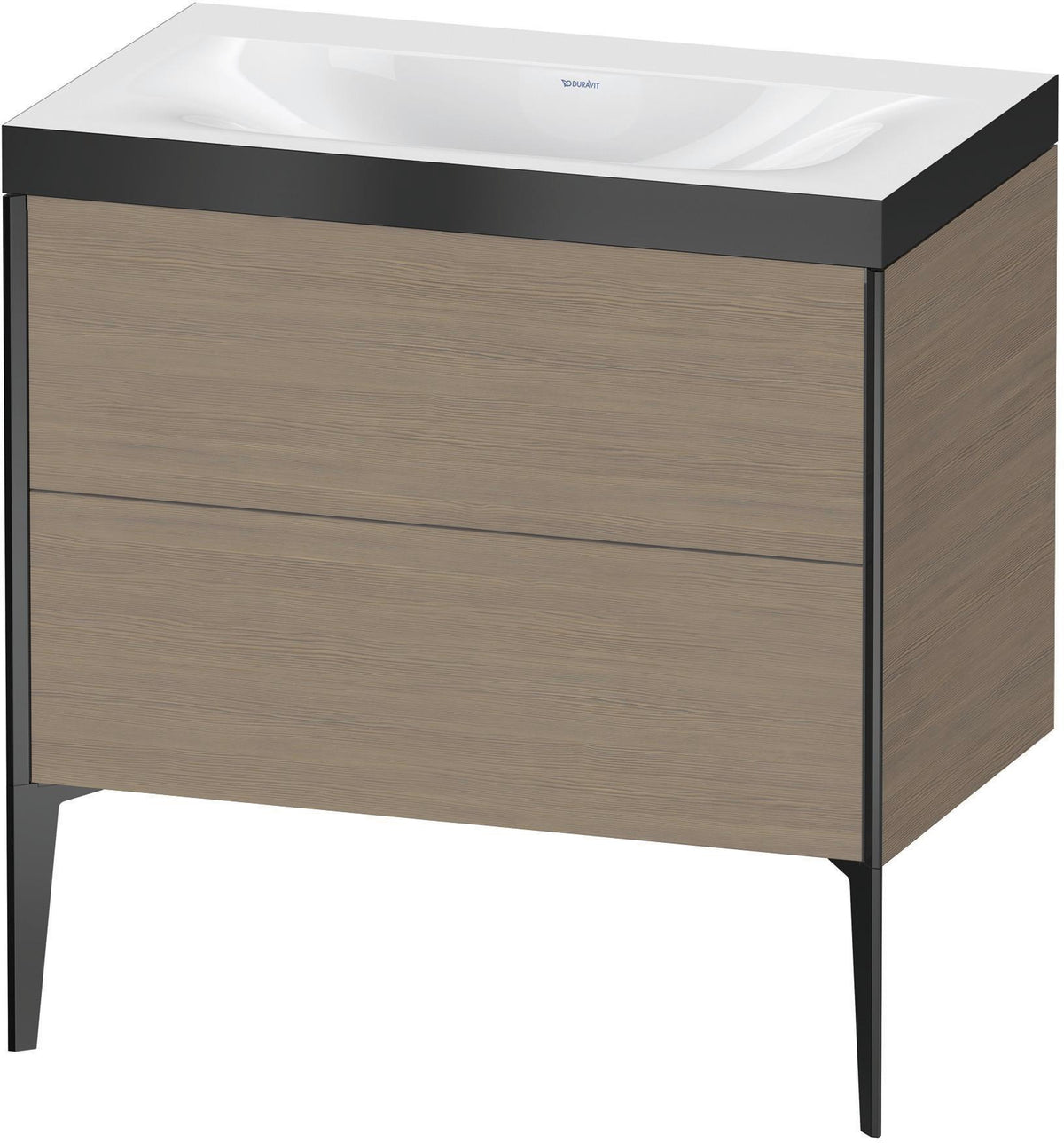 Duravit XViu c-bonded Waschtischset bodenstehend 800 mm mit 2 Auszügen, Push-Open und Soft-Close