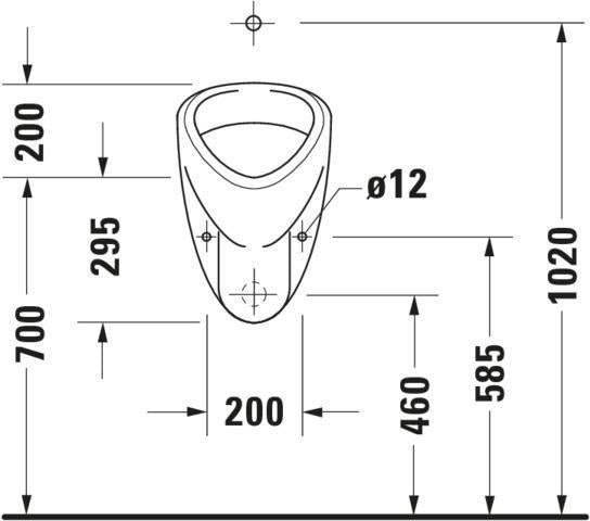 DURAVIT Urinal Katja Universal – Zulauf oben, absaugend, ohne Deckel, weiß