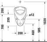 DURAVIT Urinal Katja Universal – Zulauf oben, absaugend, ohne Deckel, weiß