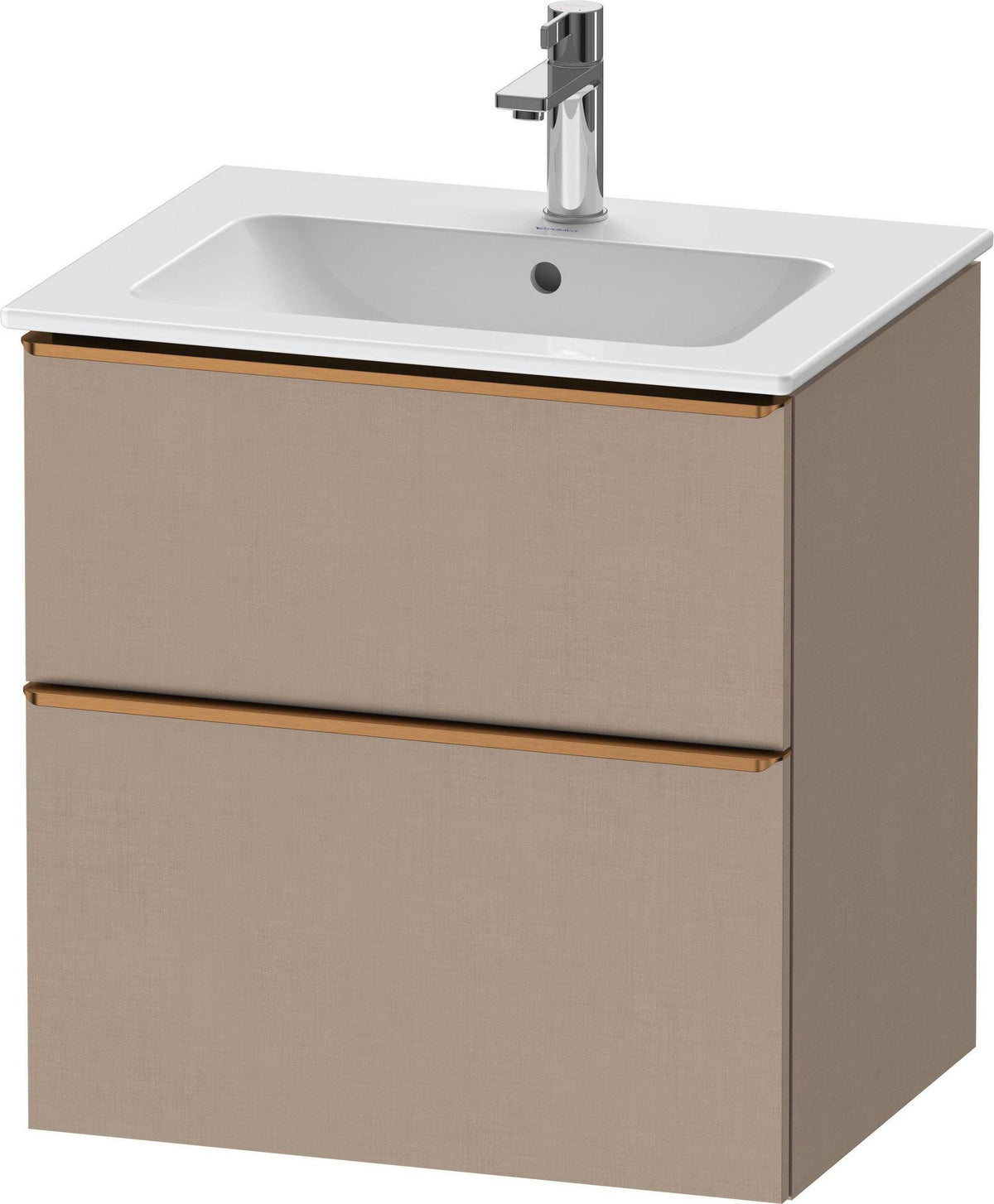 DURAVIT D-Neo Waschtischunterbau 610 mm Eiche Schwarz mit Bronze Griff – wandhängend