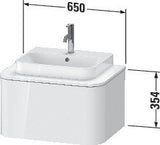 Duravit Waschtischunterbau Happy D.2 Plus 650 mm taupe supermatt mit Tip-On-Technik