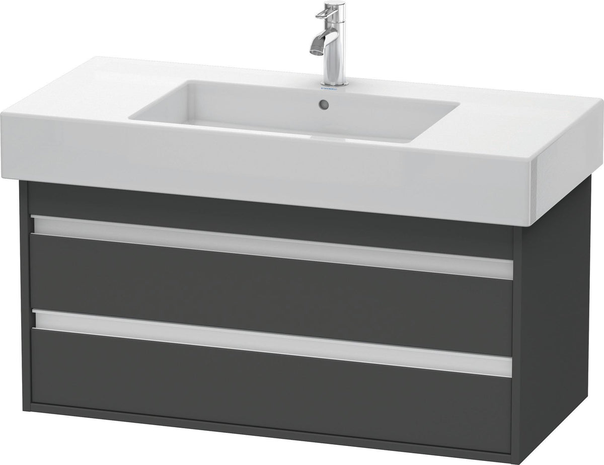 DURAVIT Ketho Waschtischunterbau 1000 mm wandhängend, 2 Schubkästen, basalt matt – mit Soft-Close