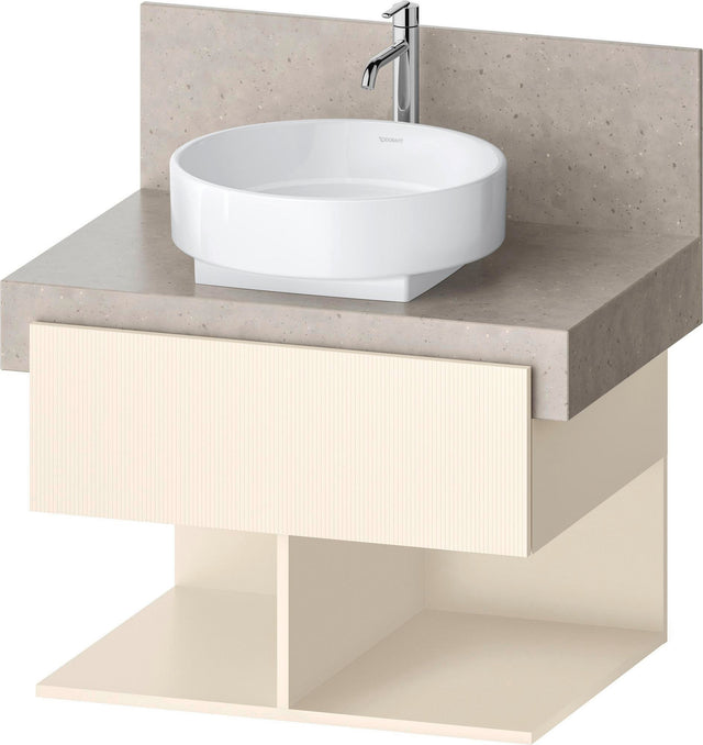Duravit Balcoon Konsolenwaschtischunterbau 700 mm mit 2 offenen Fächern und Schubkasten in Elfenbein