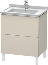 Duravit L-Cube Waschtischunterbau 469x670x712 mm taupe matt – 2 Auszüge, Tip-On, für Starck 3