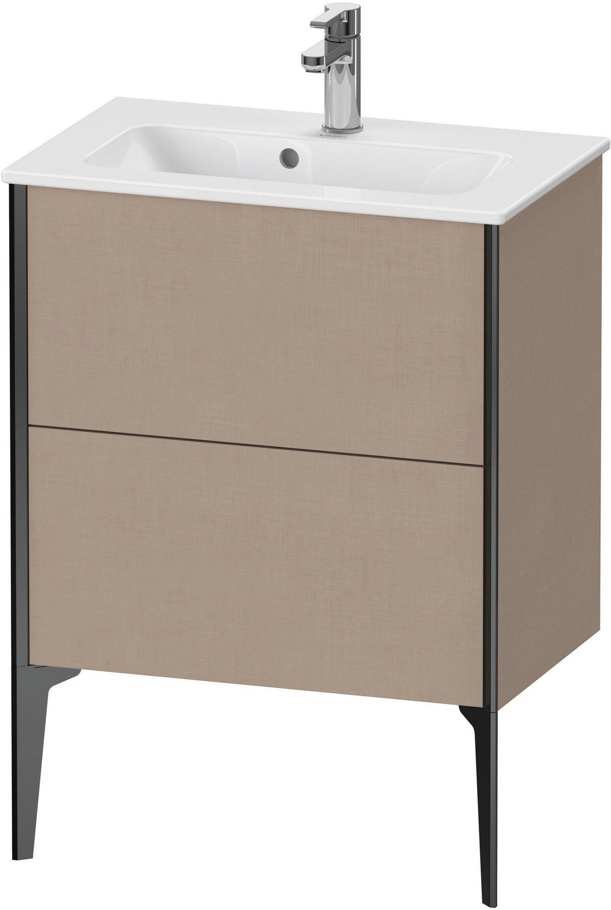 Duravit XViu Waschtischunterbau bodenstehend 610 mm, 2 Auszüge, champagner matt/weiß matt