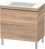 Duravit L-Cube c-bonded Waschtischset 800 mm Eiche Marmoriert mit 2 Auszügen und Tip-on Technik