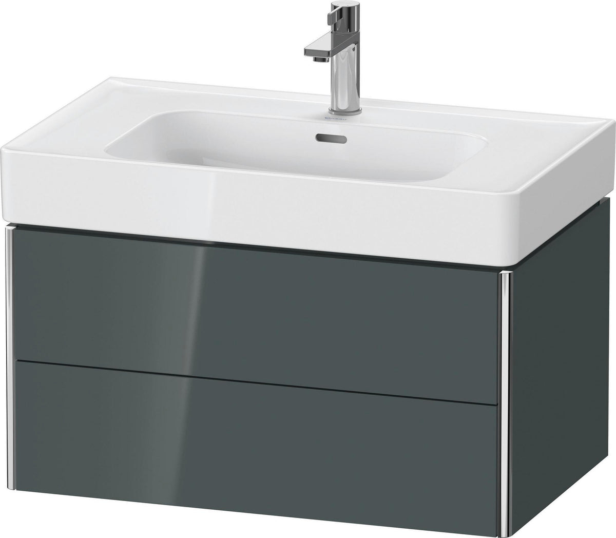 DURAVIT XSquare Waschtischunterbau 784 mm Taupe mit 2 Schubkästen und Tip-on Technik