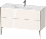 DURAVIT XViu Waschtischunterbau bodenstehend 1210 mm, 2 Auszüge, champagner matt/weiß matt