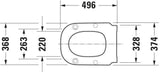 DURAVIT D-Code WC-Sitzring mit Edelstahl-Scharnieren und Winkelpuffern, Weiß