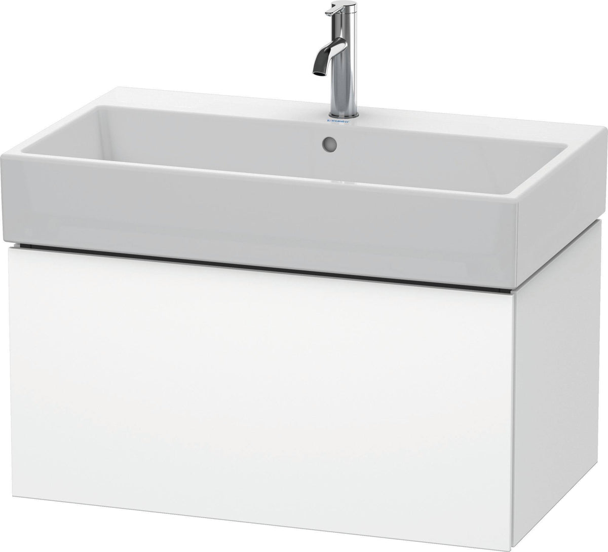 DURAVIT L-Cube Waschtischunterbau 784 mm, 1 Auszug, Weiß Matt, wandhängend, Tip-On