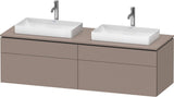DURAVIT L-Cube Konsolenwaschtischunterbau 1620 mm Taupe supermatt mit Tip-on Technik