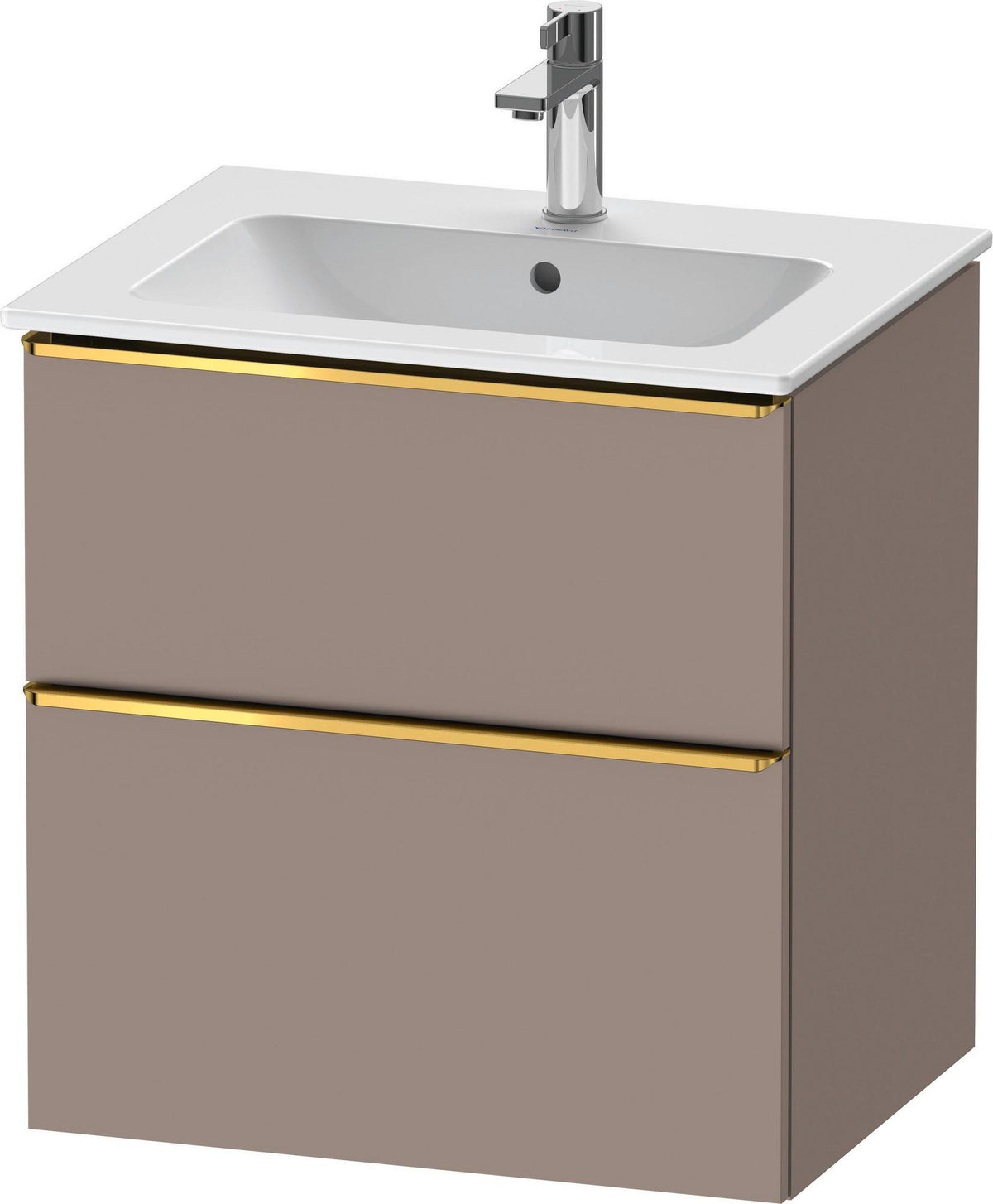 DURAVIT D-Neo Waschtischunterbau 610 mm Eiche Schwarz mit Bronze Griff – wandhängend