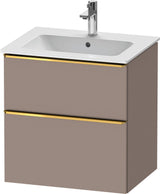 DURAVIT D-Neo Waschtischunterbau 610 mm Eiche Schwarz mit Bronze Griff – wandhängend