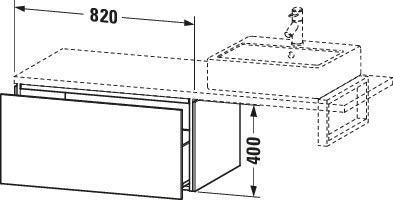 DURAVIT L-Cube Unterschrank für Konsole 820 mm, 1 Auszug, Weiß Matt, Tip-on