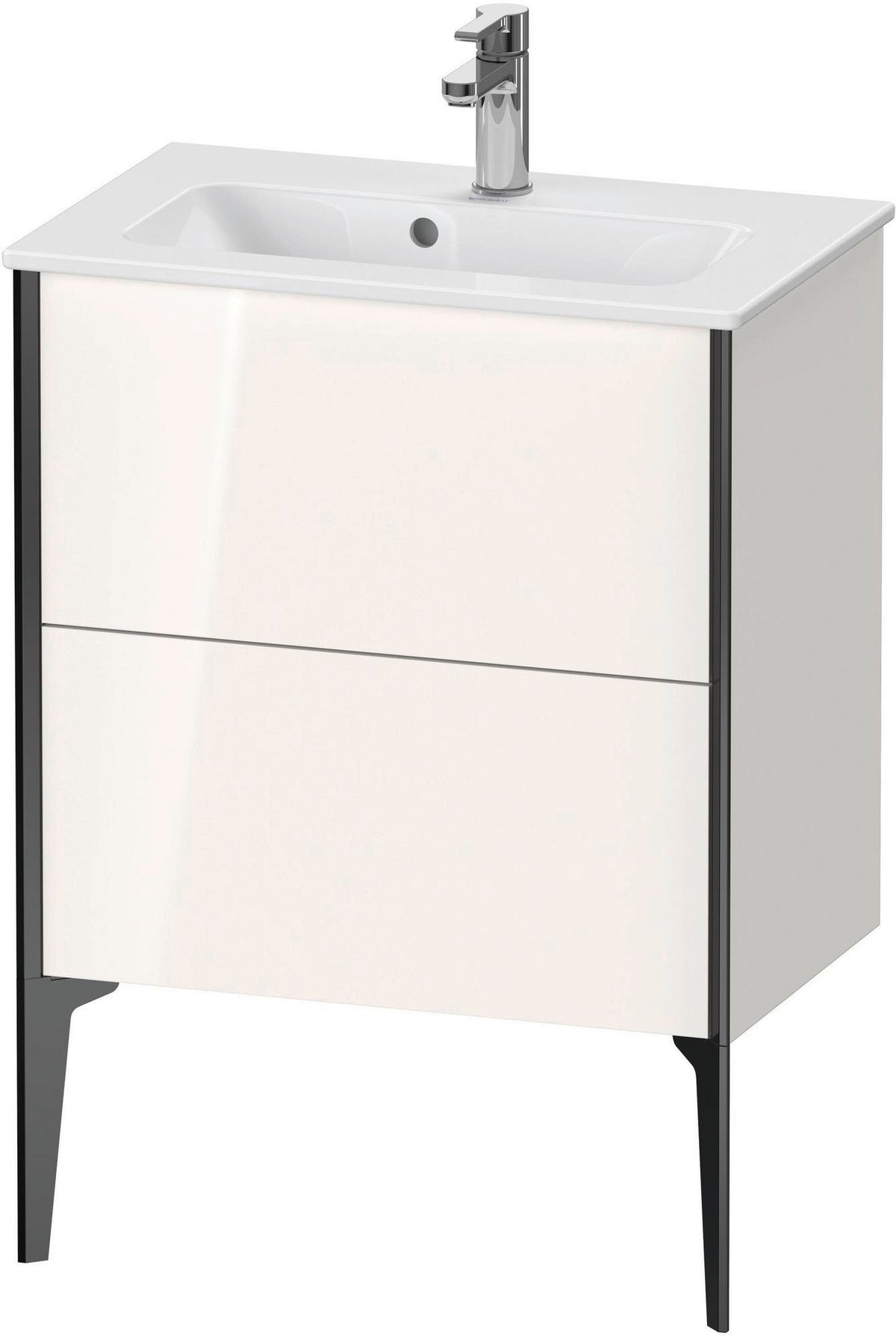 Duravit XViu Waschtischunterbau bodenstehend 610 mm, 2 Auszüge, champagner matt/weiß matt