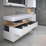DURAVIT Qatego Hochschrank 400 mm, 2 Türen, weiß Hochglanz, Eiche Schw. Matt