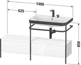 DURAVIT Waschtischset Happy D.2 Plus 1400 mm Taupe Supermatt mit Metallkonsole und Stauraum