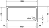 DURAVIT D-Code Duschwanne 1100x750x85 mm Weiß Sanitäracryl Rechteckig