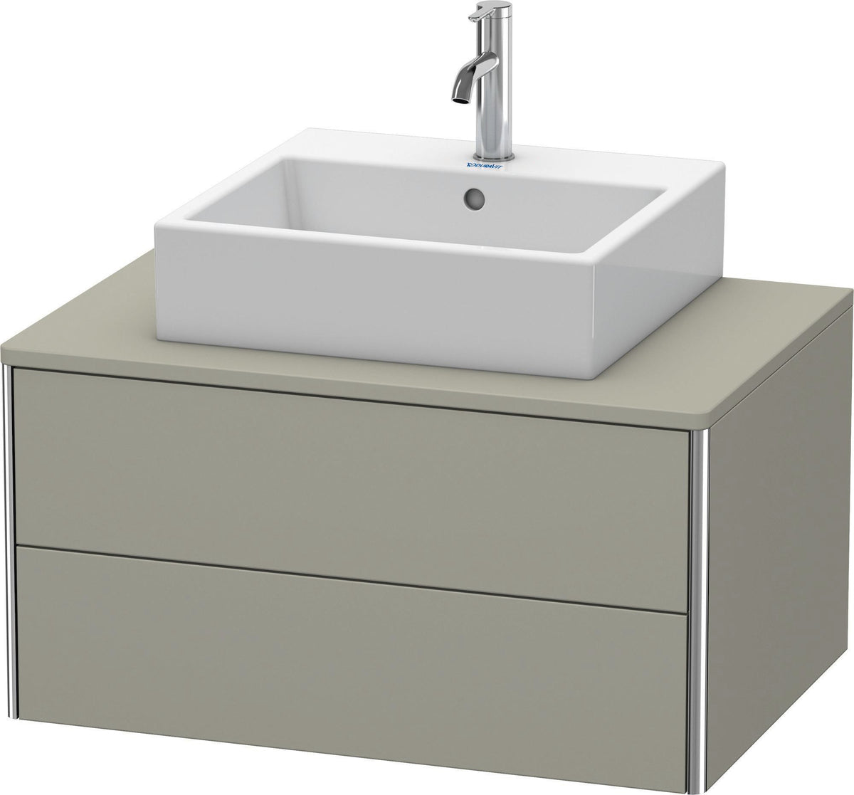 Duravit XSquare Waschtischunterbau 800 mm wandhängend Flannel Grey Hochglanz mit 2 Schubkästen