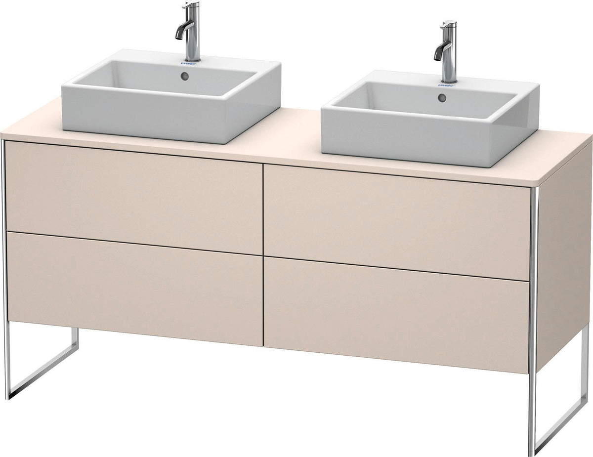 DURAVIT XSquare Waschtischunterbau 1600 mm betongrau matt, 4 Schubkästen, Tip-On, bodenstehend