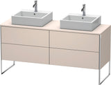 DURAVIT XSquare Waschtischunterbau 1600 mm betongrau matt, 4 Schubkästen, Tip-On, bodenstehend