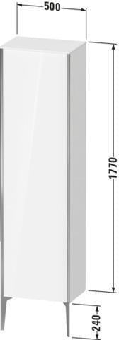 DURAVIT XViu Hochschrank 1770 mm Nussbaum matt mit Tip-on Technik und Soft-Close